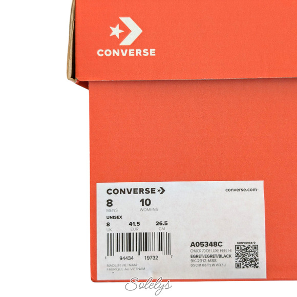 Converse Chuck 70 De Luxe Heel Platform Egret White Sneaker Boot Womens 10 NEW - Picture 7 of 9